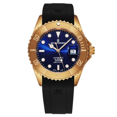 Revue Thommen 17571.2895 Diver Bronze Steel Blue Dial Rubber Strap Automatic Men's Watch