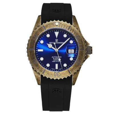 Revue Thommen 17571.2885 Diver Blue Dial Gunmetal Stainless Steel Swiss Automatic Watch