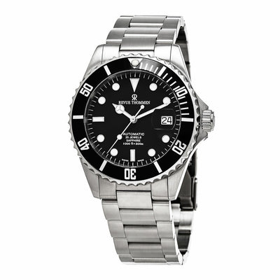 Revue Thommen 17571.2137 Diver Men's Automatic Watch – Stainless Steel, Black Dial, Swiss Made