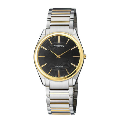 Citizen AR3078-88E Stiletto Silver Stainless Steel Black Dial Men's Eco-Drive Watch