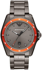 Emporio Armani Sigma Quartz Grey Dial Grey Steel Strap Watch For Men Ar11178