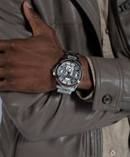 Gents King Silver Tone Stainless Steel Watch Gw0497g1