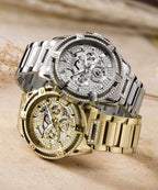 Gents King Silver Tone Stainless Steel Watch Gw0497g1