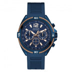 Guess Gents Blue Rose Gold Wire Detail Watch W1168g4