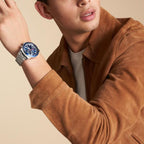 Fossil Sport Tourer Chronograph Stainless Steel Bracelet Blue Dial Men S Watch Fs6047