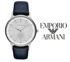 Emporio Armani Renato White Dial Blue Leather Strap Watch For Men Ar11119