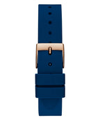Ladies Glitz Plaque Rose Gold Tone Silicone Watch Gw0745l4