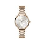 Guess Watches Ladies Rose Gold Sparkling Rose Steel Floral Print Watch Gw0242l3