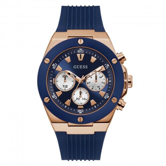 Guess Watches Mens Sport Stainless Steel Blue Watch GW0057G2