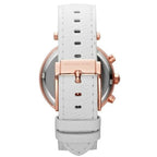 Michael Kors Mk2281 Ladies Parker Rose Gold White Leather Chronograph Watch