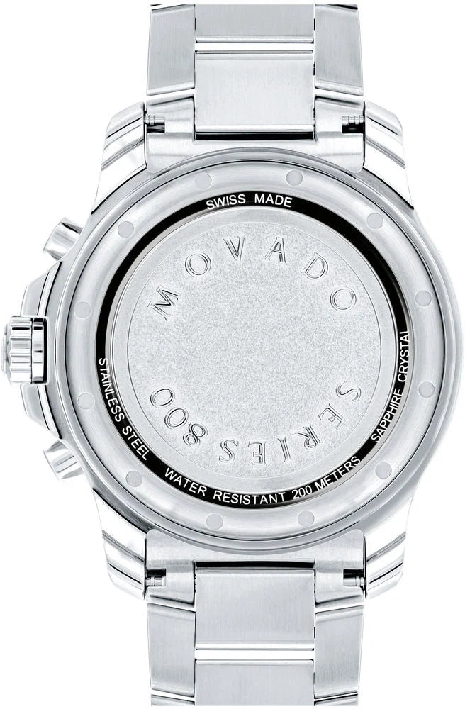 Movado Series 800 Chronograph Men's Watch, 42mm Black Dial, Stainless Steel — 2600142