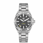 Tag Heuer Aquaracer Calibre 5 Grey Dial Silver Steel Strap Watch For Men WBD2113 BA0928