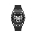 Guess Watches Phoenix Gents Black Tone Leather Strap Watch Gw0203g3
