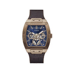 Guess Watches Phoenix Gents Rose Tone Leather Strap Watch Gw0202g2