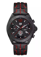 Tag Heuer Formula 1 Quartz Chronograph 43mm Mens Watch Stainless Steel Case With Black Rubber Strap Black Dial