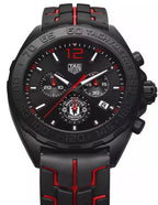Tag Heuer Formula 1 Quartz Chronograph 43mm Mens Watch Stainless Steel Case With Black Rubber Strap Black Dial