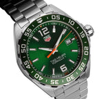 Tag Heuer Formula 1 Men S Quartz Swiss Made Silver Stainless Steel Green Dial 43mm Watch Waz1017 Ba0842