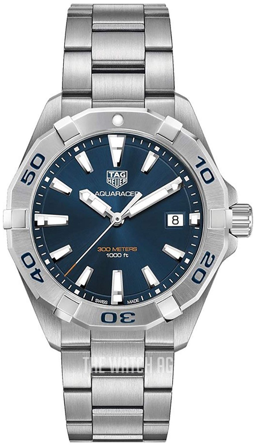 Tag Heuer Aquaracer Automatic Blue Dial Silver Steel Strap Watch For Men WBD2112 BA0928