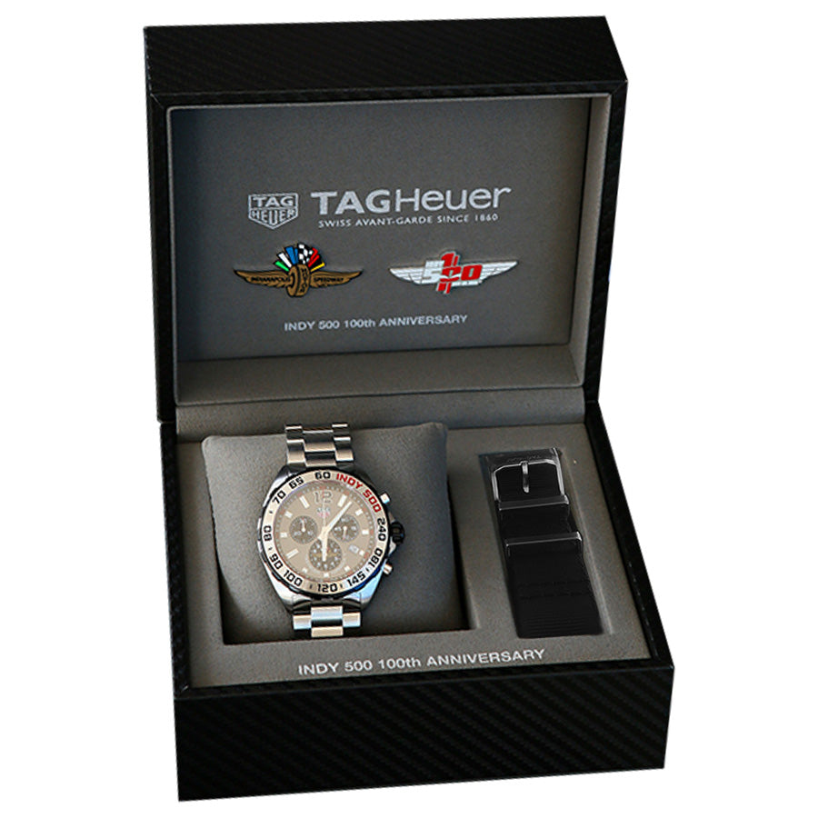 Tag Heuer Formula 1 Chronograph Indy 500 Special Edition Grey Dial Silver Steel Strap Watch For Men Caz1016 Eb0058