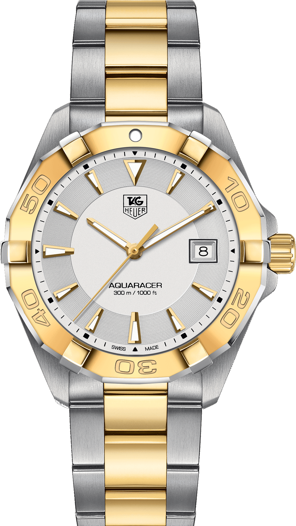 Tag Heuer Aquaracer Silver Dial Two Tone Steel Strap Watch For Women WBD1120 BB0930