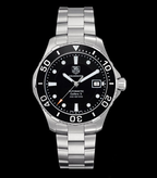 Tag Heuer Aquaracer Automatic Caliber 5 Black Dial Silver Steel Strap Watch For Men WAN2110 BA0822