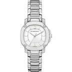Burberry The Britain Silver Dial Silver Steel Strap Watch For Women Bby1703