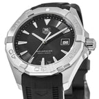 Tag Heuer Aquaracer Caliber 5 Automatic Black Dial Black Rubber Strap Watch For Men WAY2113 FT8021