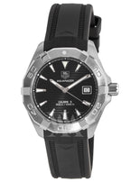 Tag Heuer Aquaracer Automatic Caliber 5 Black Dial Black Rubber Strap Watch For Men WAY2110 FT8021